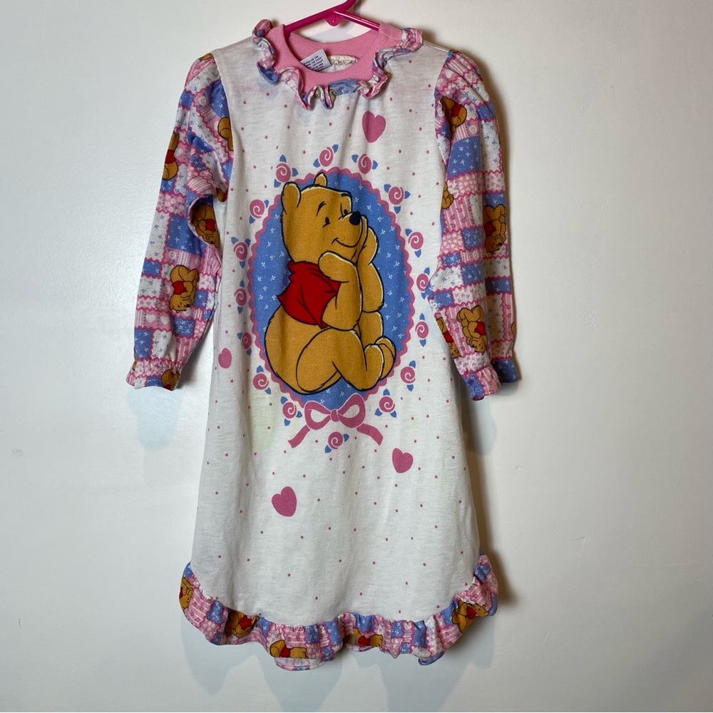 Disney Winnie the Pooh Kids Nightgown - White, Pink, and Blue